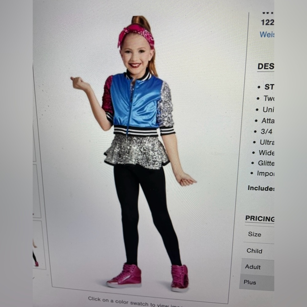 NWT Weissman 2 Piece Halloween Hip Hop Dance Costume Size S